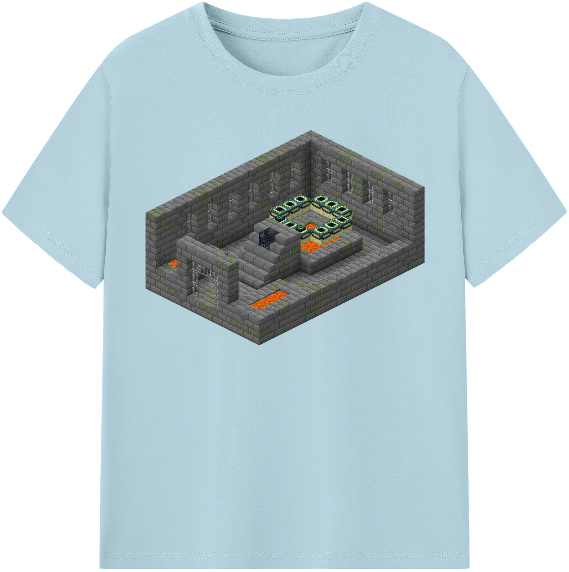 （画像用） マインクラフト ブロックの世界 Minecraft MC Block world 綿100％半袖Tシャツ（フロントプリント）